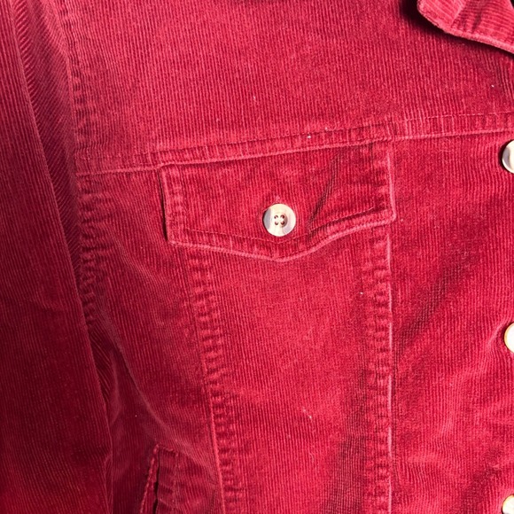 Appleseeds Petite Red Corduroy Button Front Jacket Women's Size 10P - Picture 3 of 8